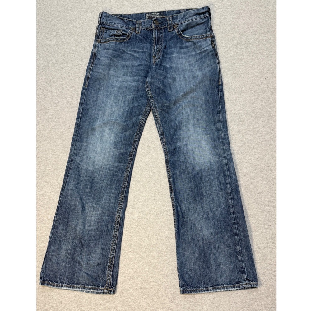 Silver Jeans Co Gordie Loose Fit Straight Leg Y2K Faded Blue Denim Jeans 36x34